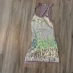 Purple Sequin Tank Top